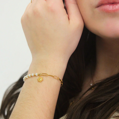 Gouden Zon Kralen Armband Dames