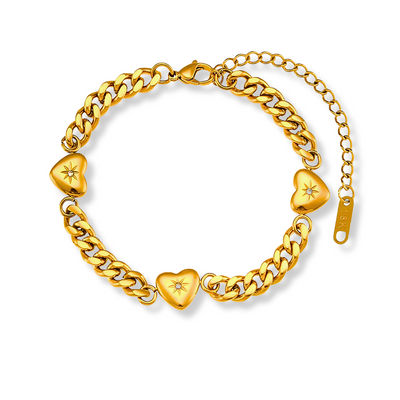 Gouden Vintage Hart Armband Dames