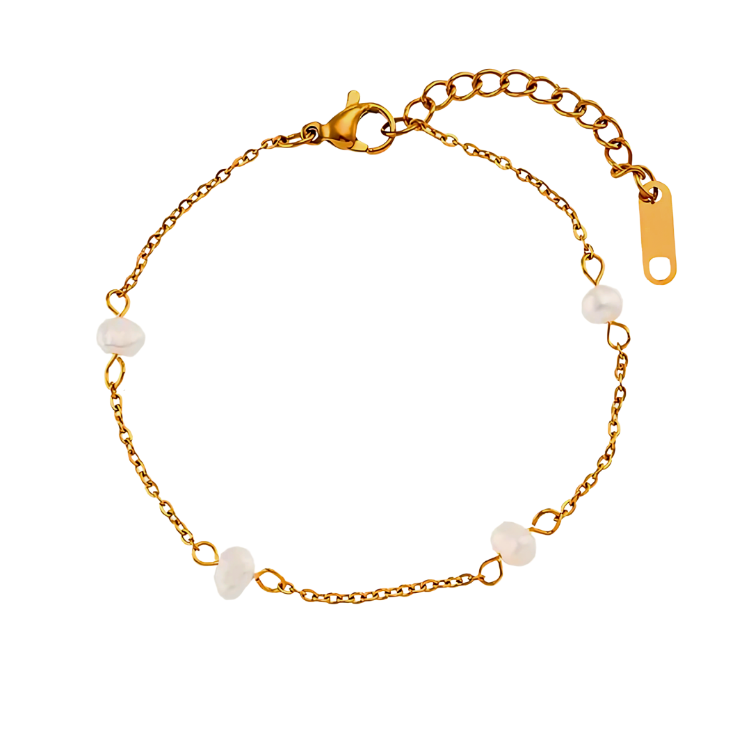 Gouden Armband Met Zoetwaterparels Dames