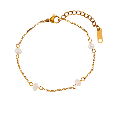 Gouden Armband Met Zoetwaterparels Dames