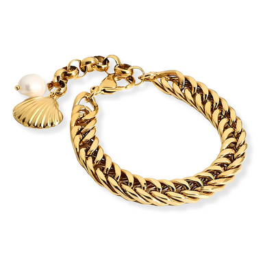 Gouden Schelp & Parel Armband Dames