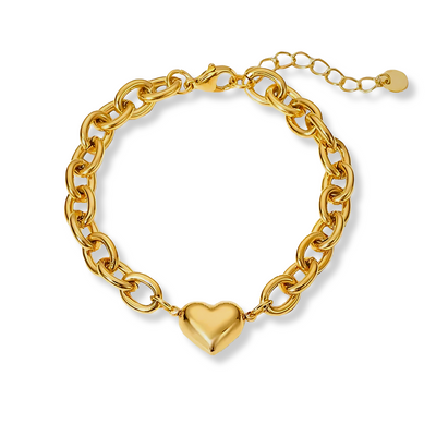 Verstelbare Gouden Hart Schakelarmband Dames