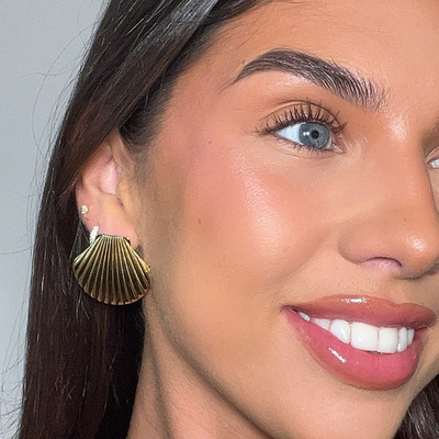 Luxe Gouden Schelp Oorbellen Dames