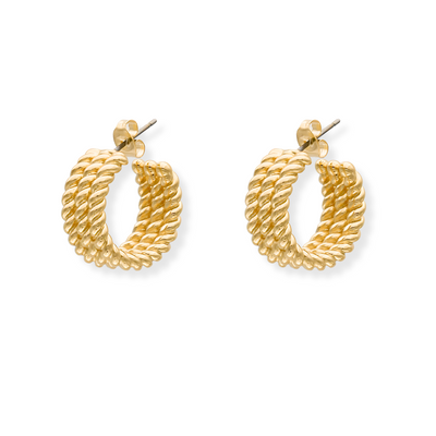 Luxe Gedraaide Gouden Hoepel Oorbellen Dames