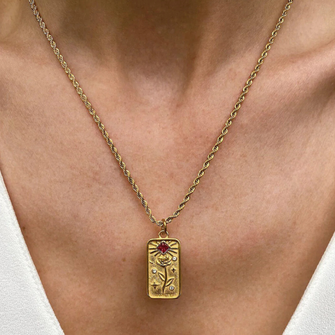Gouden Tarot Rose Ketting Dames