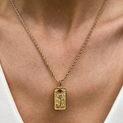 Gouden Tarot Rose Ketting Dames