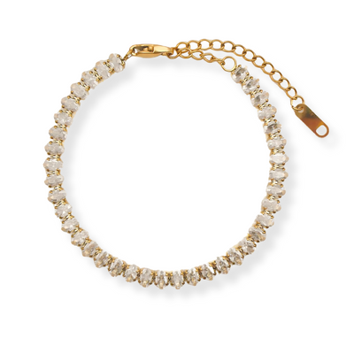 Gouden Ovale Diamanten Armband Dames