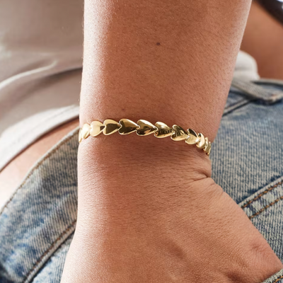Gouden Open Hart Bangle Armband Dames