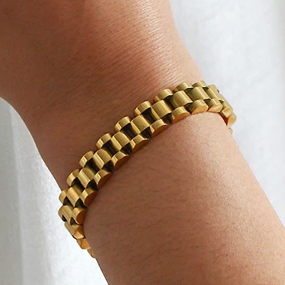 Gouden Schakel Armband Dames