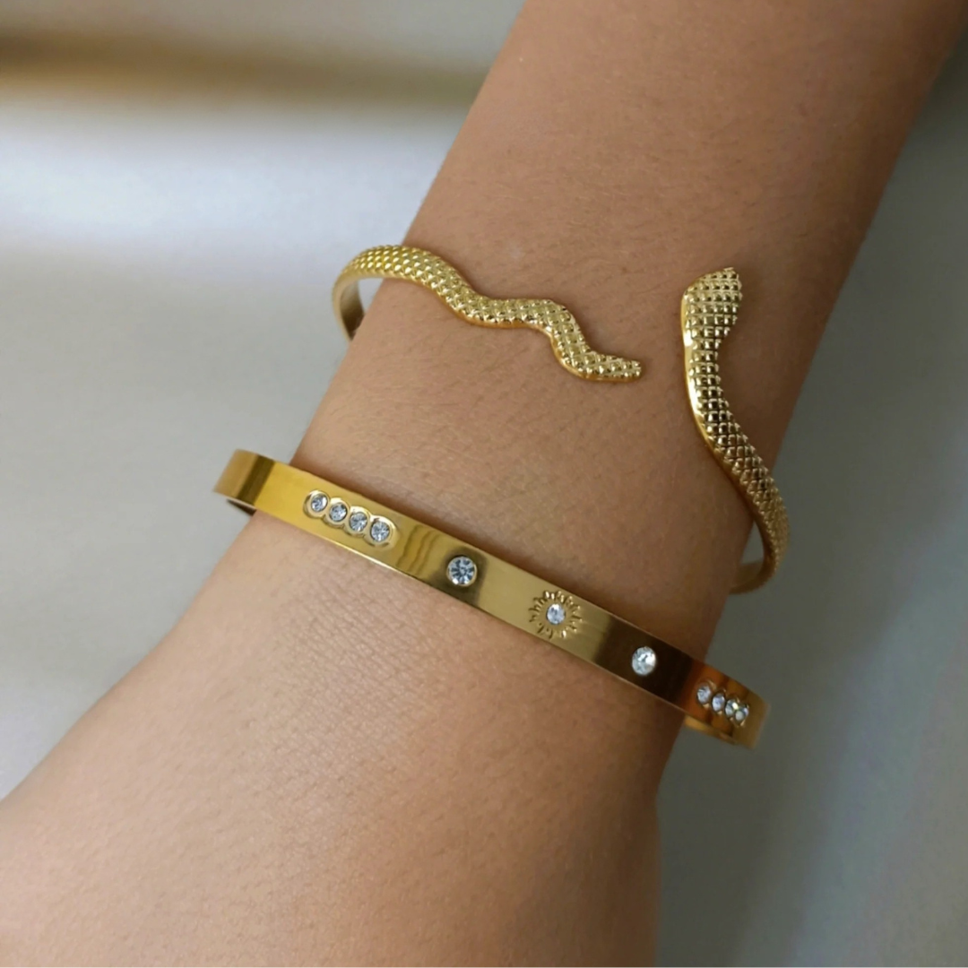 Gouden Zon Kristal Bangle Dames
