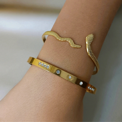 Gouden Zon Kristal Bangle Dames