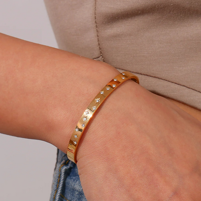 Gouden Sterren Bangle Armband Dames