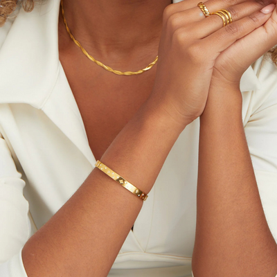 Gouden Sterrenhemel Bangle Armband Dames