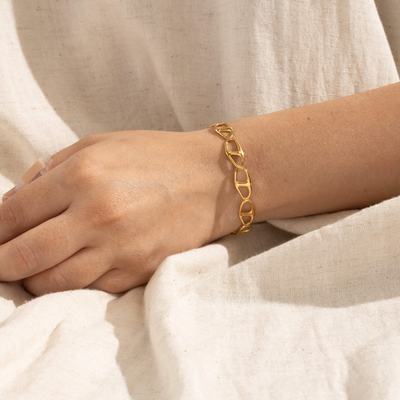 Gouden Organische Cuff Armband Dames