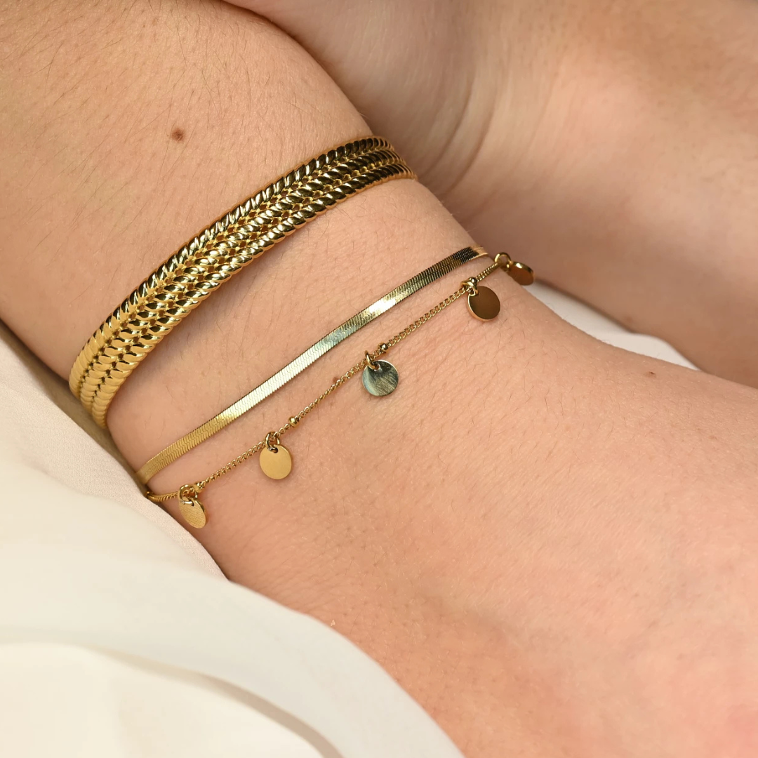 Gouden Gevlochten Cuff Armband Dames