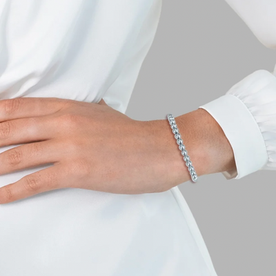 Zilveren Stretch Kralen Armband Dames