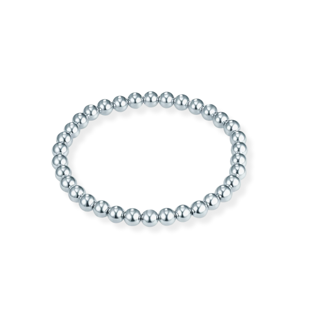 Zilveren Stretch Kralen Armband Dames
