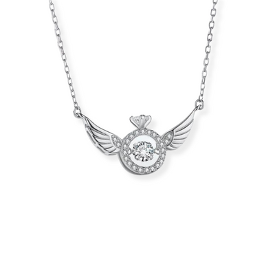 Engelenvleugel Kristal Cirkel Ketting Dames