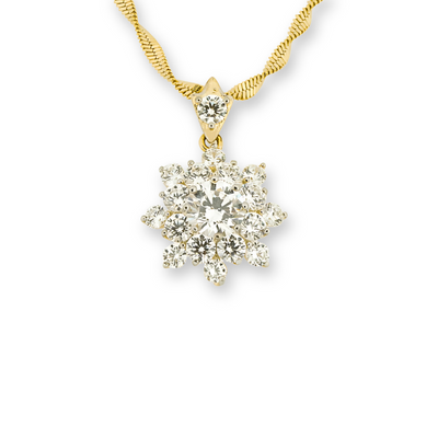 Gouden Sneeuwvlok Hanger Ketting Dames
