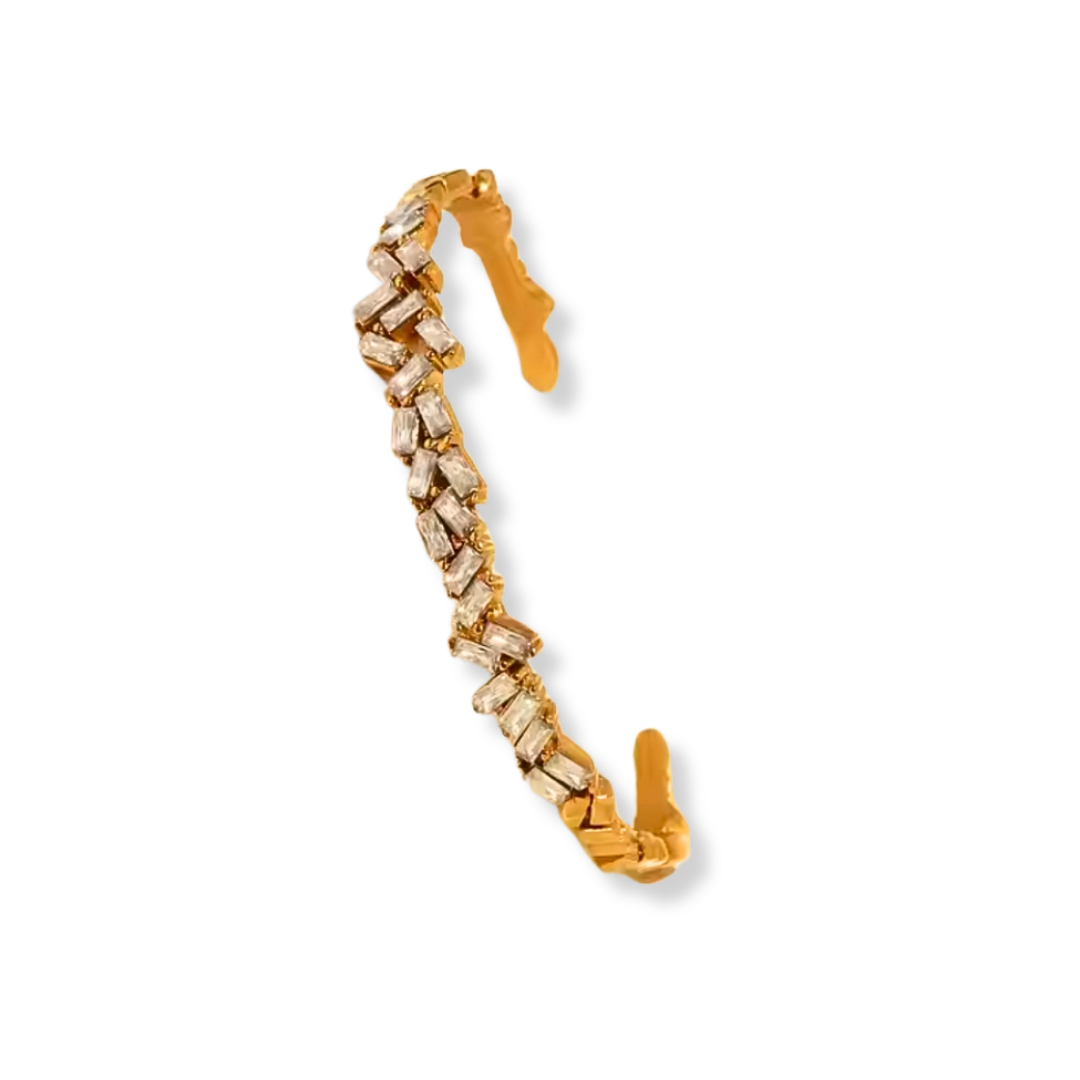 Gouden Baguette Kristal Armband Dames