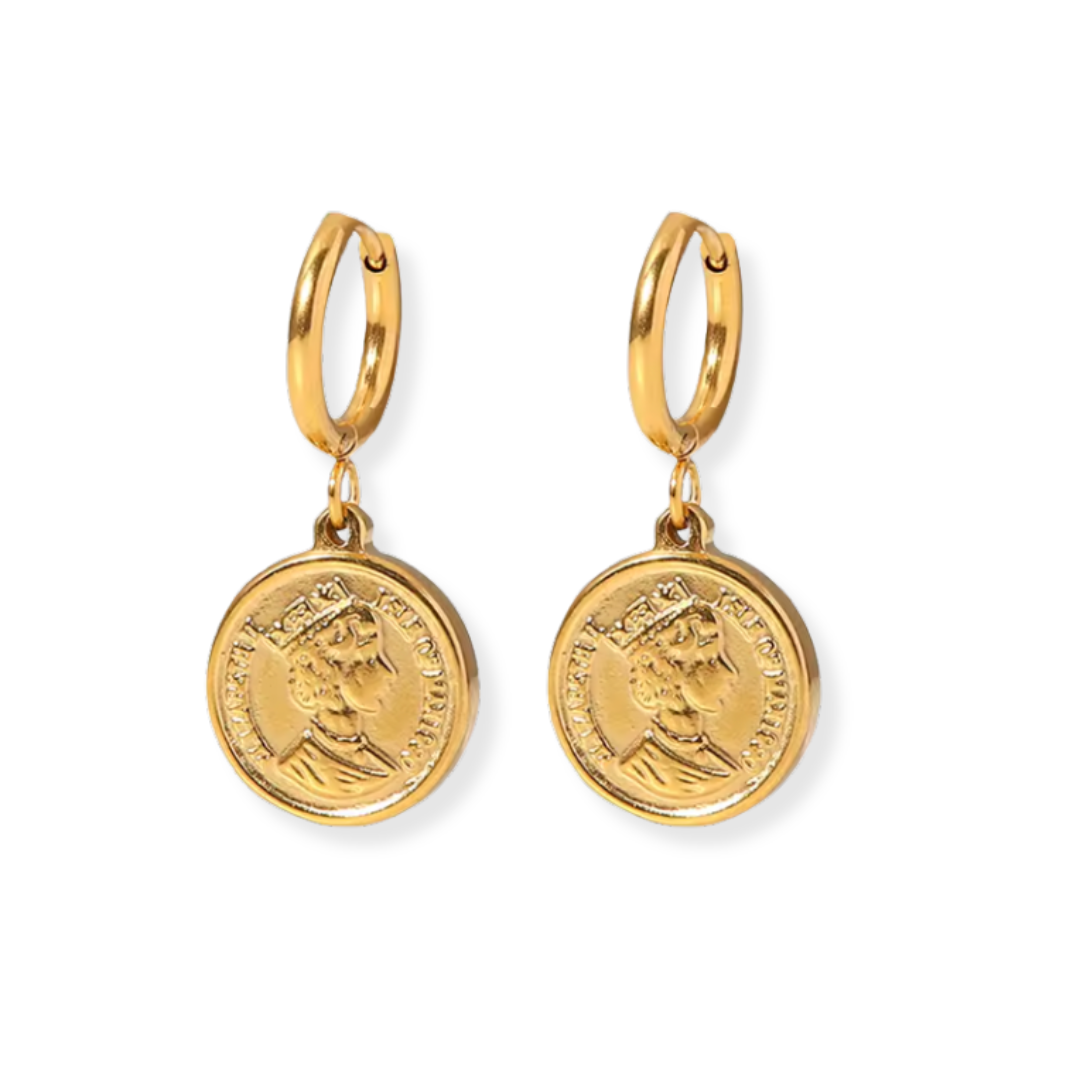 Vintage Gouden Munt Oorringen Dames