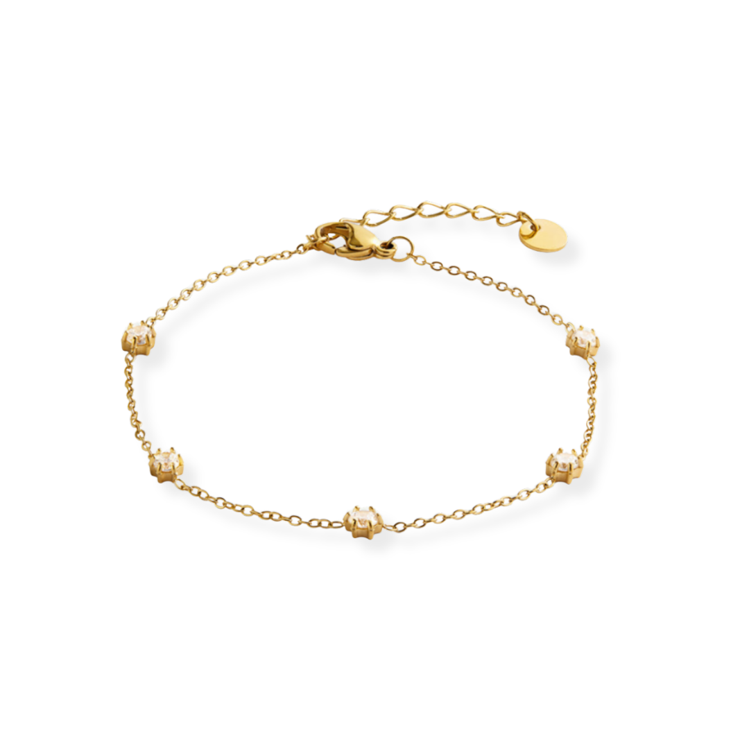 Gouden Kristal Dot Armband Dames