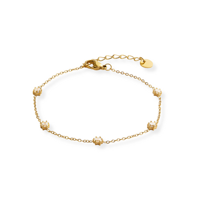 Gouden Kristal Dot Armband Dames
