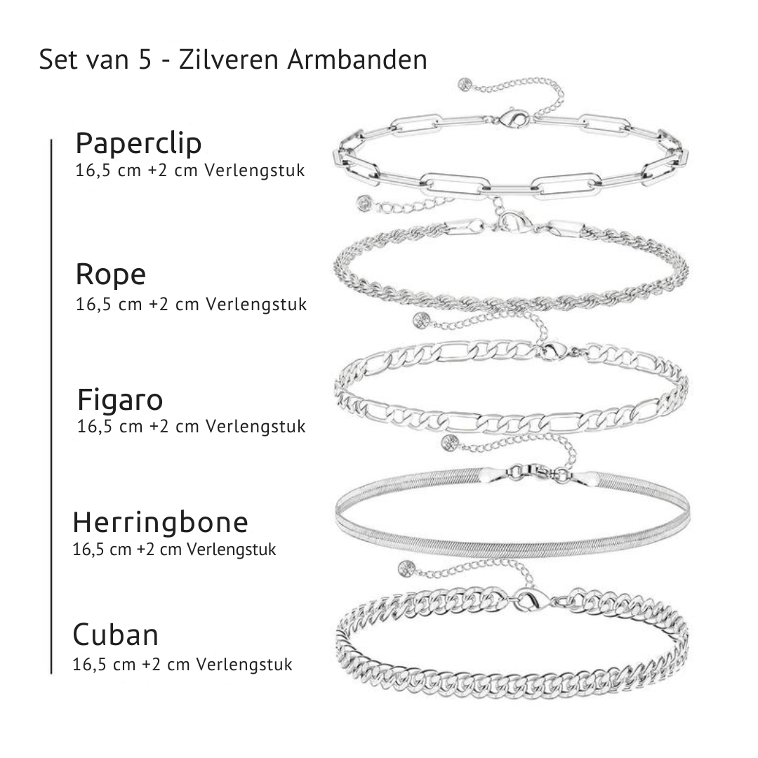 Klassieke Armbanden Stack - Set van 5