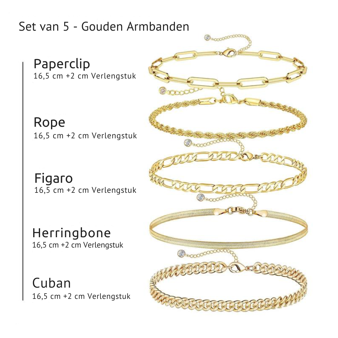 Klassieke Armbanden Stack - Set van 5