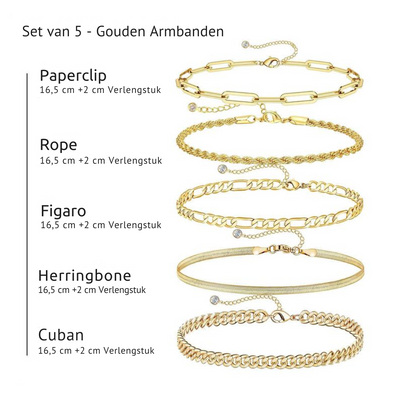 Klassieke Armbanden Stack - Set van 5