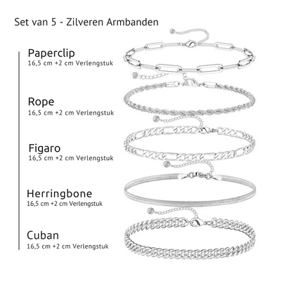 Klassieke Armbanden Stack - Set van 5