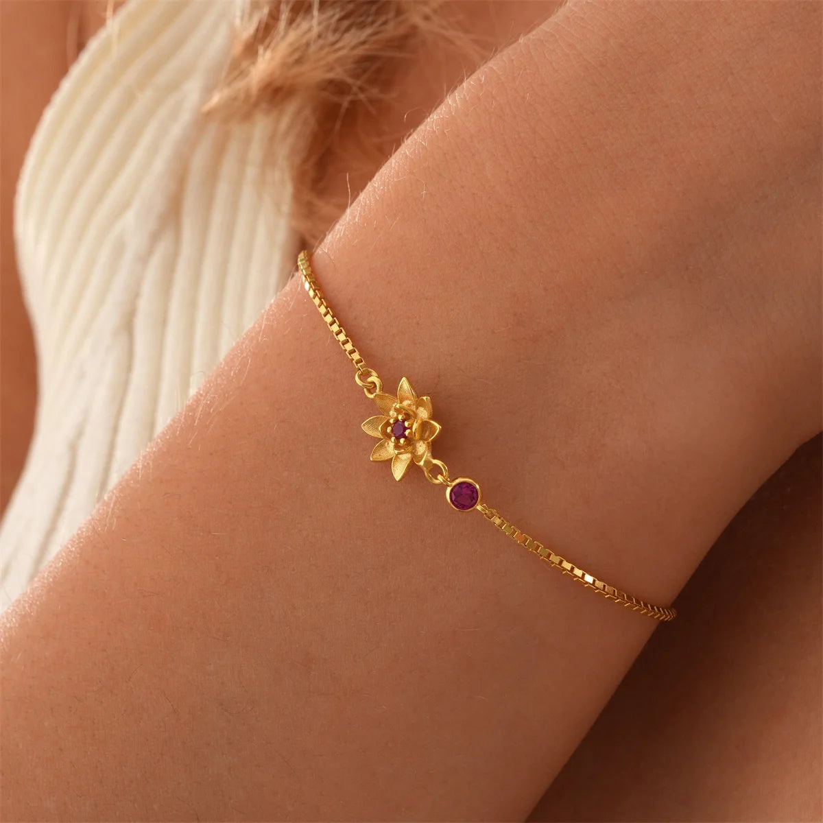 Geboortebloem & Geboortesteen Armband