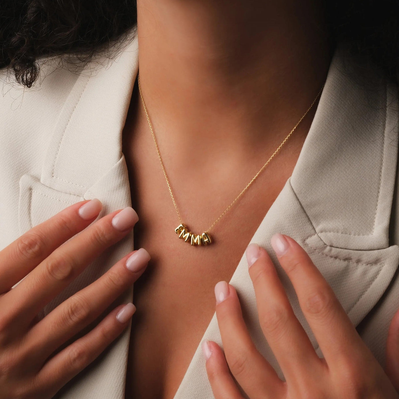 Gepersonaliseerde Bubble Naamketting voor Mama
