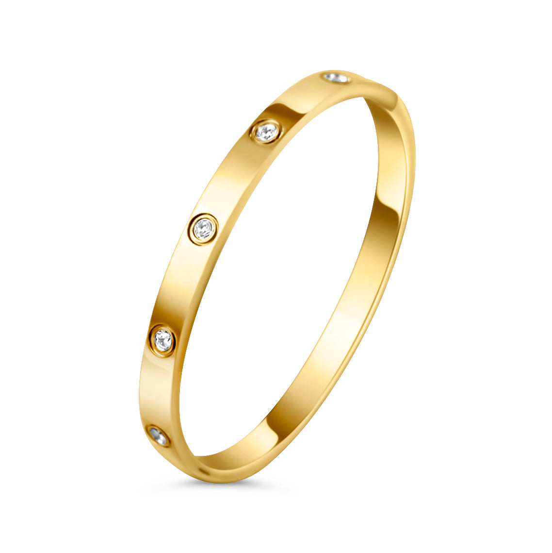 Gouden Bangle Armband met Diamantjes Dames