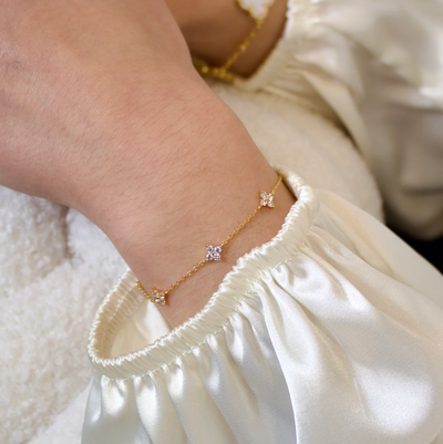 Delicate Zirkonia Bloem Armband Dames