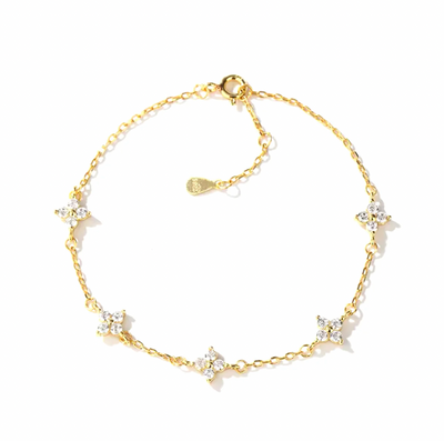 Delicate Zirkonia Bloem Armband Dames