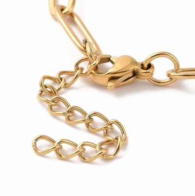 Gouden Paperclip Schakelarmband Dames