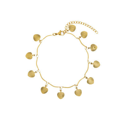 Goudkleurige Schelp Enkelband Dames