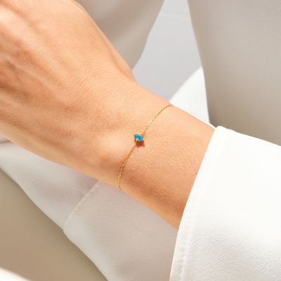 Ovale Geboortesteen Schakel Armband Dames