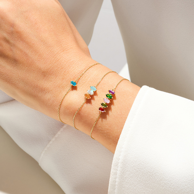 Ovale Geboortesteen Schakel Armband Dames