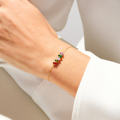 Ovale Geboortesteen Schakel Armband Dames