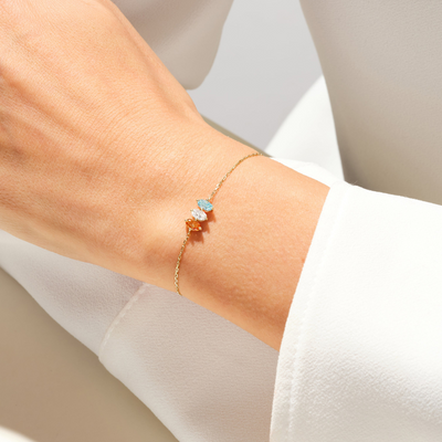Ovale Geboortesteen Schakel Armband Dames