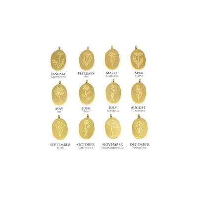 Geboortebloem & -steen Naam Ketting Dames
