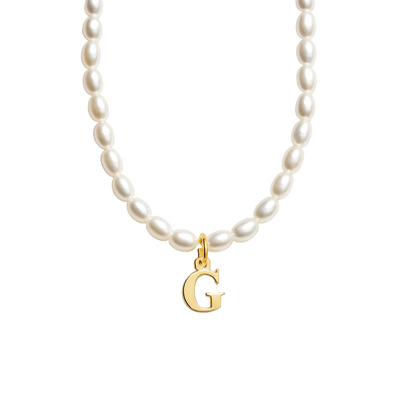 Dames Gepersonaliseerde Parel Initiaal Ketting