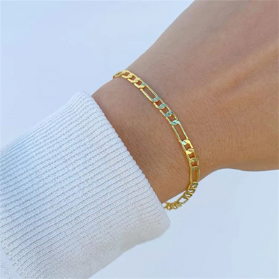 Figaro Schakel Armband met Luxe Vlechtwerk