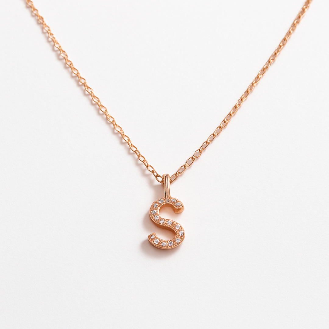 Dames Gepersonaliseerde Diamantjes Initiaal Ketting