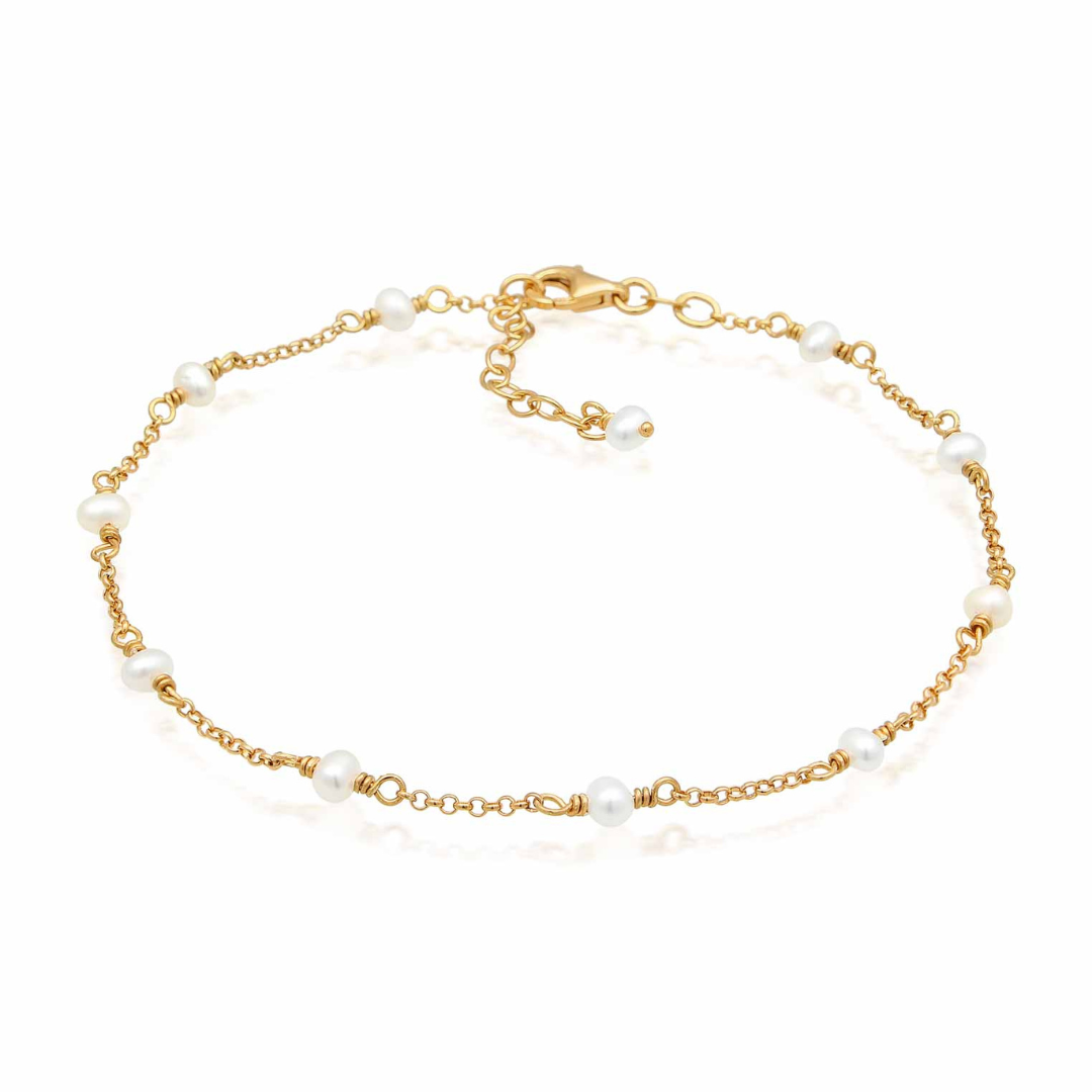 Minimalistische Parel Enkelband Dames