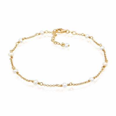 Minimalistische Parel Enkelband Dames