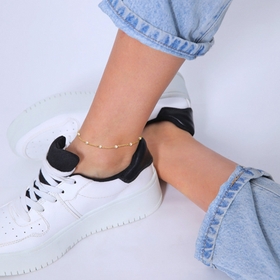 Minimalistische Parel Enkelband Dames