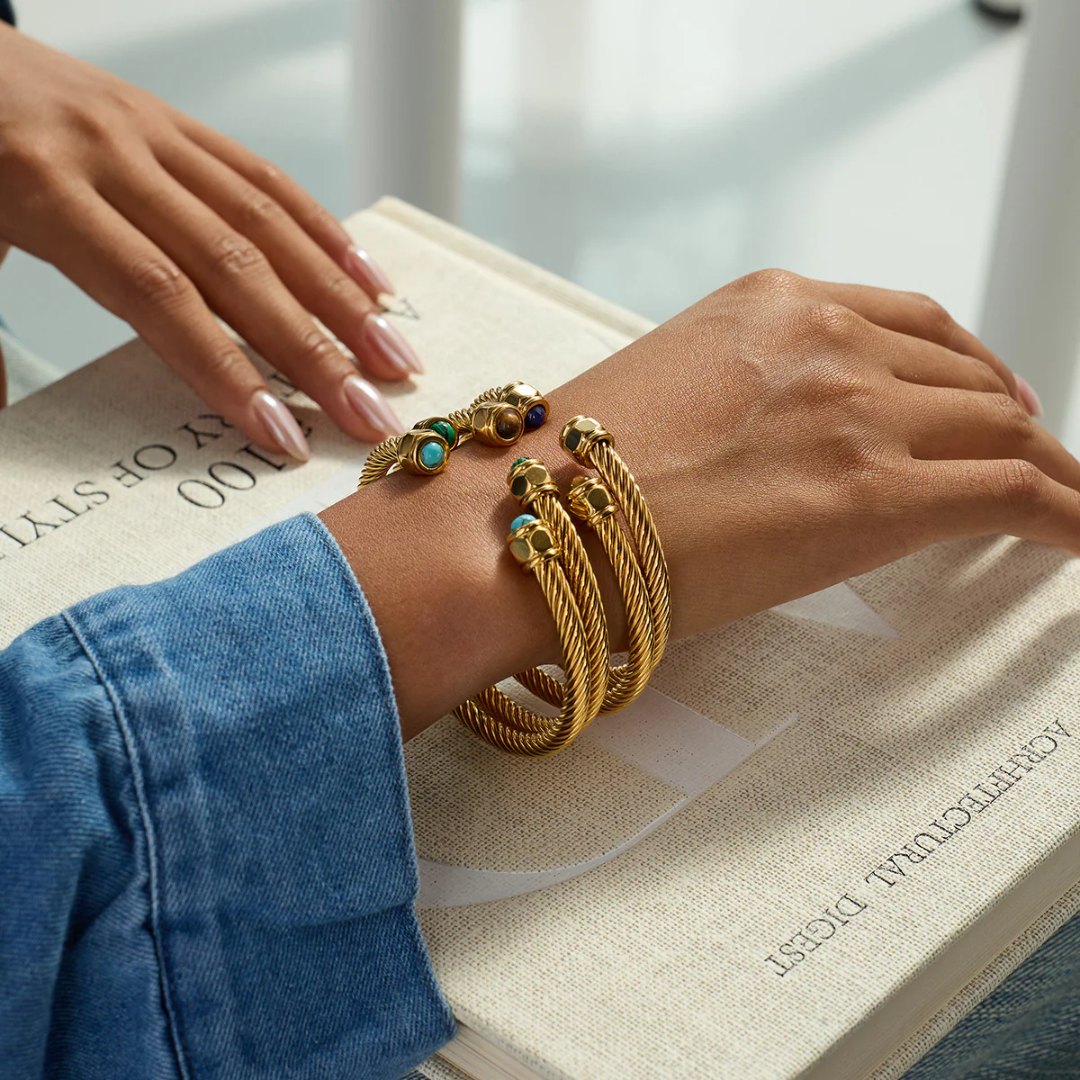 Dames Open Bangle Armband 18K Verguld